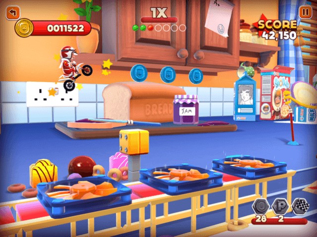 Lái xe moto qua các địa điểm thu nhỏ độc đáo trong game Joe Danger Infinity