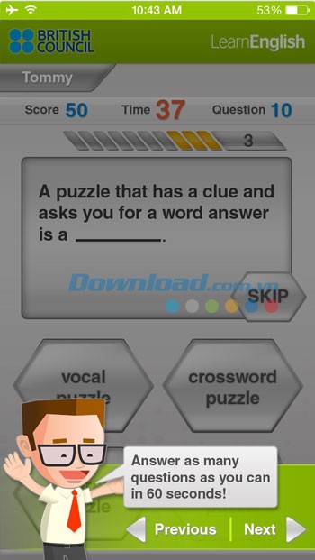 Johnny Grammar's Word Challenge cho iOS
