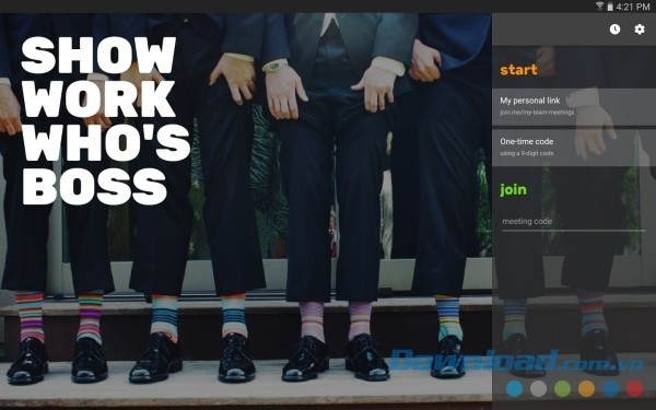 Giao diện đăng nhập ứng dụng Join.me cho Android