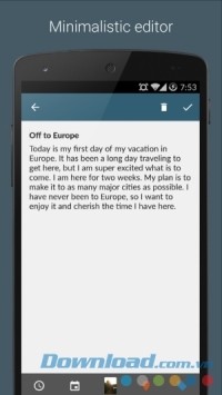 Giao diện chỉnh sửa Journal with Narrate cho Android