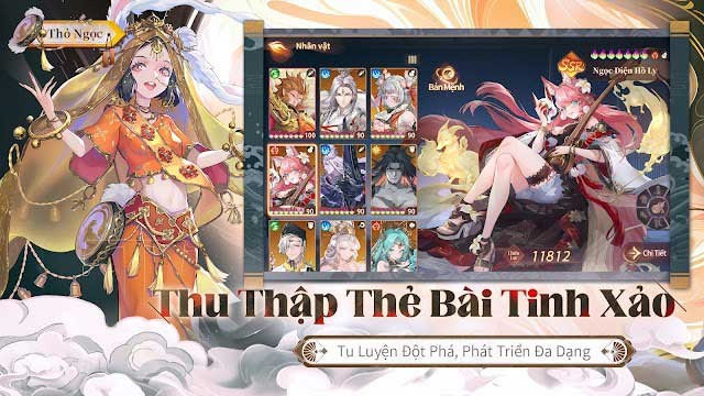 Thu thập thẻ bài và tham gia các trận đánh chiến thuật