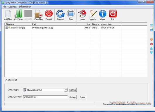 Jpeg to FLV Converter 3000