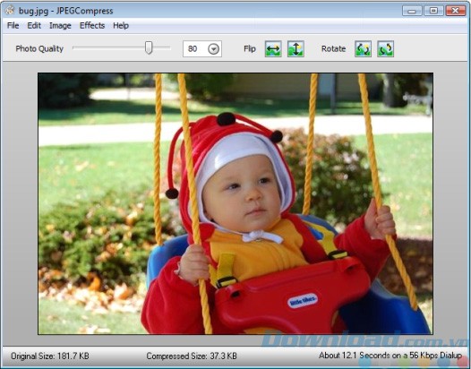 Giao diện của JPEGCompress