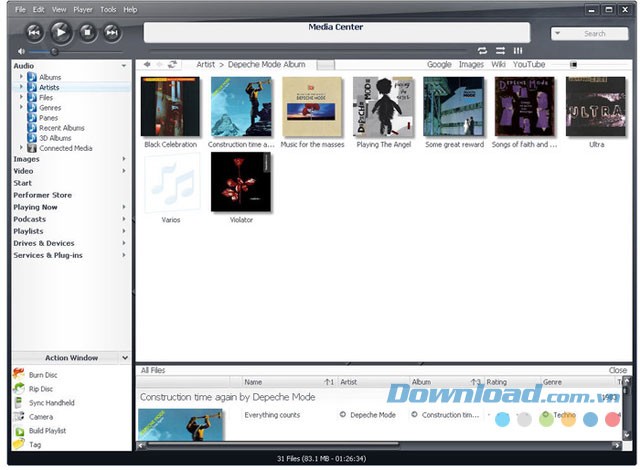 J River Media Center trình nghe nhạc hấp dẫn
