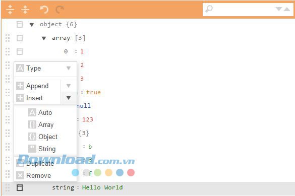 Soạn thảo JSON dạng cây
