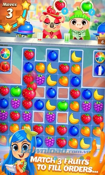 Lối chơi quen thuộc trong game Juice Jam