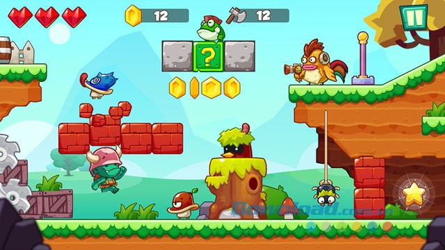 Giao diện chơi game Jungle Adventures trên Android