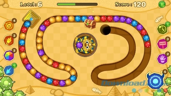 Jungle Marble Blast cho Android có thiết kế đồ họa rực rỡ sắc màu