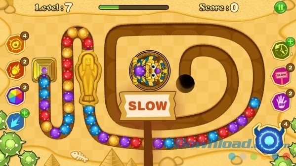 Jungle Marble Blast cho Android thử thách người chơi qua nhiều cấp độ khó khác nhau