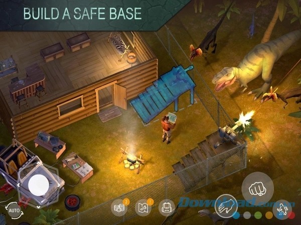 Xây dựng căn cứ an toàn làm nơi trú ẩn trong Jurassic Survival cho Android