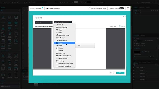 Giao diện trực quan, đa chức năng của Justinmind Prototyper