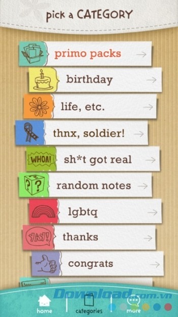 Chọn mẫu thiệp phong phú trên justWink rồi tùy biến