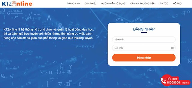 Hệ thống Quản lý Học và Thi trực tuyến K12Online
