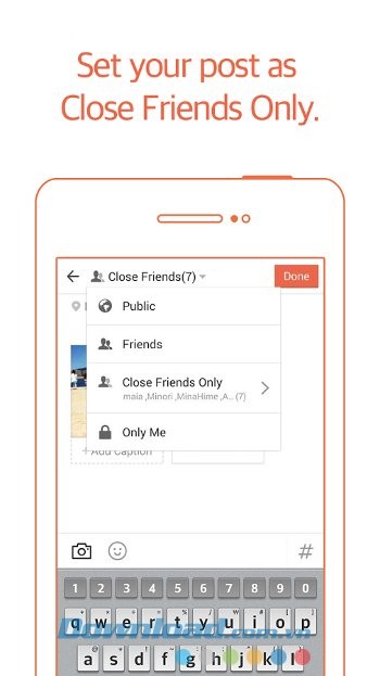 Chia sẻ trạng thái với những người mong muốn trên KakaoStory