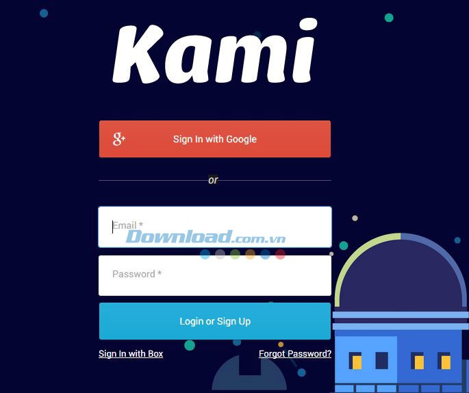 Đăng nhập vào Kami