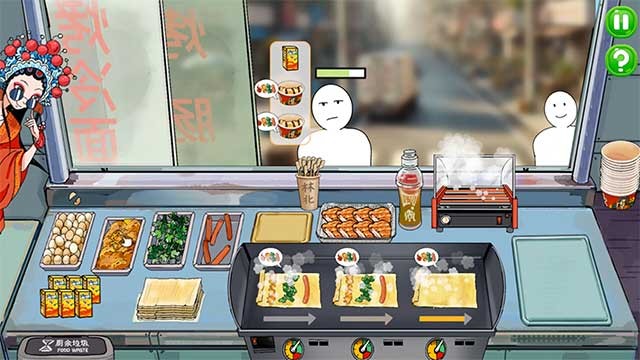 Mỗi động tác lật mì, phết sốt, hay tung sợi mì đều chân thực và dễ dàng