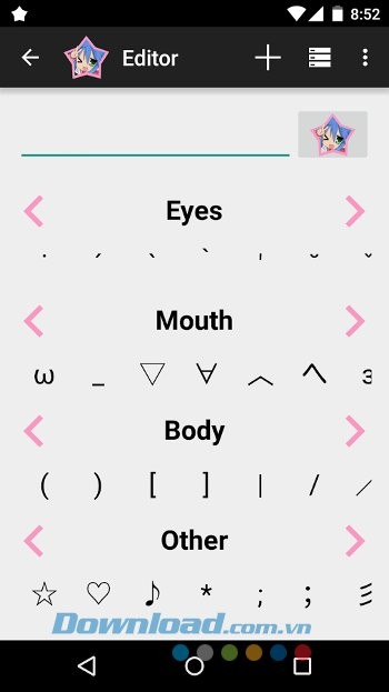 Chỉnh sửa Emo trên Kaomoji