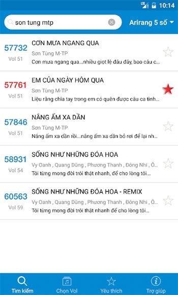Tìm kiếm bài hát Karaoke