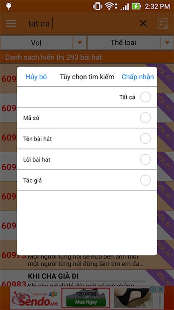 Tùy chọn tìm kiếm