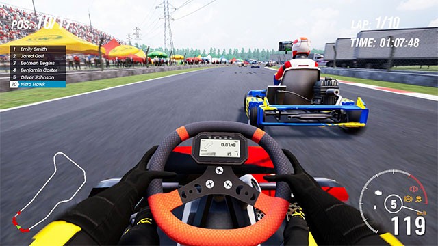 Đua xe kart chuyên nghiệp trong game mô phỏng thể thao Kart Racing World