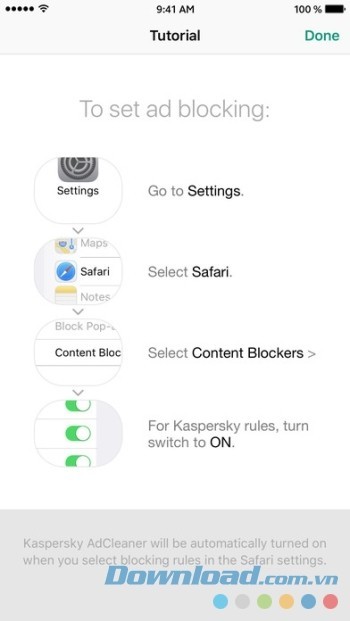 Cài đặt tiện ích Kaspersky AdCleaner vào Safari