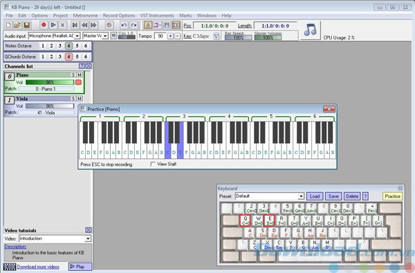 Giao diện của KB Piano