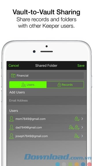 Chia sẻ file ngay trong ứng dụng