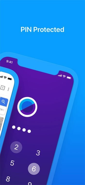 Keepsafe Browser được bảo vệ bằng một mã PIN