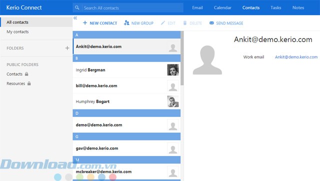 Danh bạ trong Kerio Connect