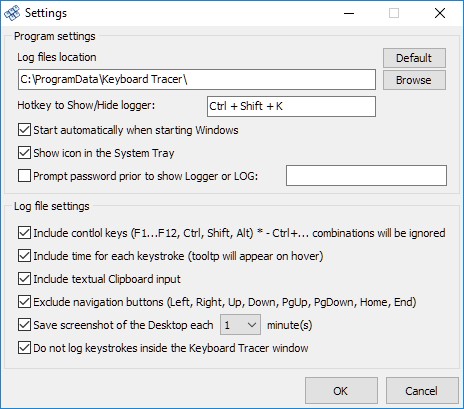 Thiết lập Keyboard Tracer để theo dõi hoạt động của bàn phím máy tính