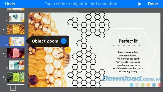 Xử lý từng đối tượng trên slide