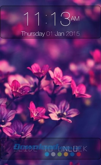 Màn hình chủ sau khi áp dụng Keypad Lock Screen