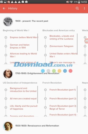 Khan Academy cho Android bao trùm nội dung trên nhiều lĩnh vực