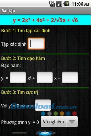 Khảo sát đồ thị hàm số for Android