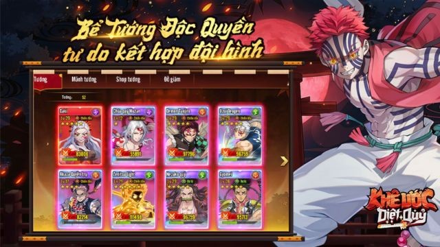 Bể tướng độc quyền, tự do kết hợp đội hình