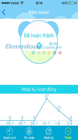 Chức năng đếm bước giúp đo quãng đường bé đi hàng ngày