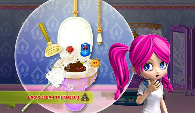 Cùng bé dọn phòng tắm và nhà vệ sinh trong Bathroom Cleanup 3