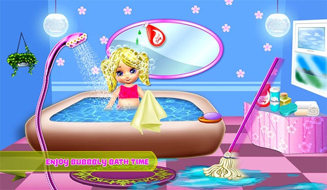 Thư giãn trong bồn tắm cùng bé