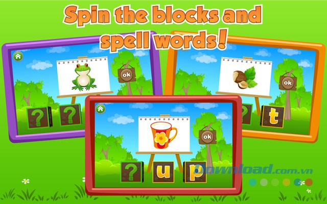 Xoay khối hộp và đánh vần