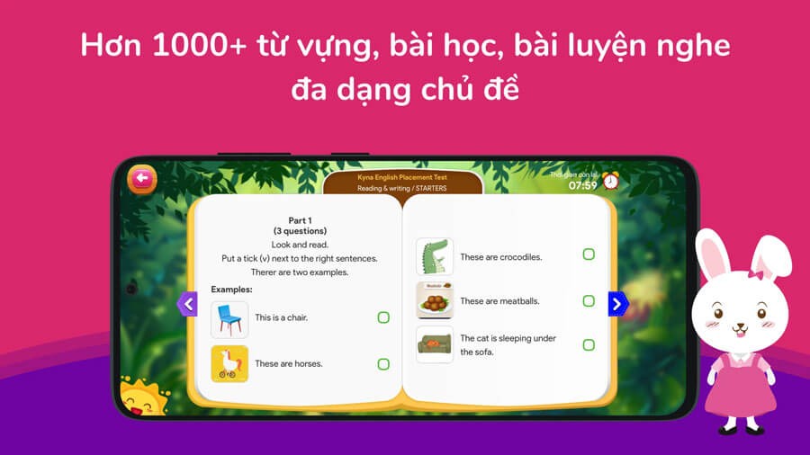 Hơn 1000 từ vựng, bài học, bài luyện ngghe với nhiều chủ đề