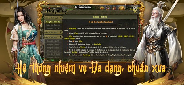 Hệ thống nhiệm vụ đa dạng, chuẩn xưa