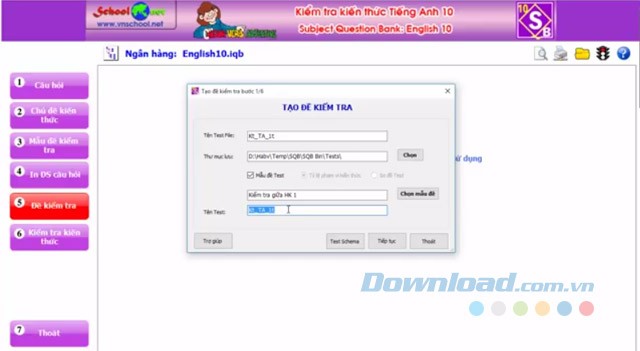 Tạo đề kiểm tra