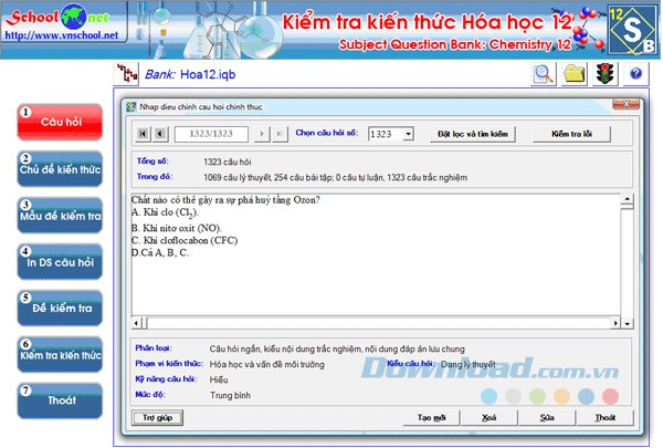 Nhập câu hỏi chính thức