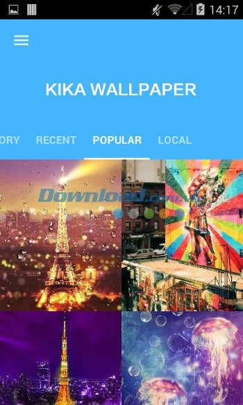 Giao diện ứng dụng KIKA Wallpaper