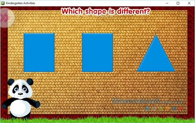 Tìm hình khác với những hình còn lại trong ứng dụng giáo dục Kindergarten Activities