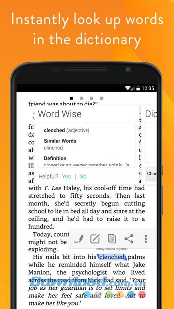 Tính năng của ứng dụng Amazon Kindle trên Android