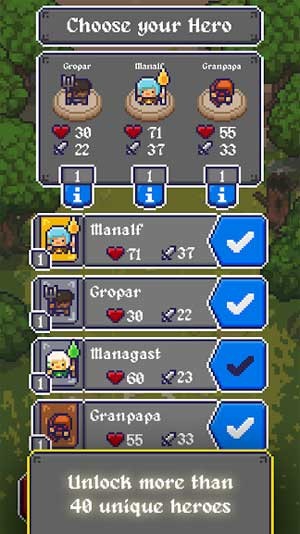 Mở khóa hơn 40 anh hùng độc đáo