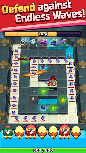 Phòng thủ chống lại làn sóng bất tận của kẻ thù trong game Kingdom Monstars Defense