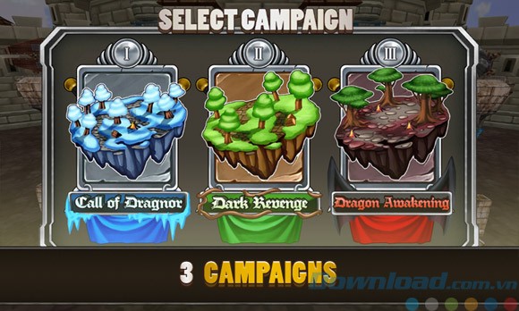 3 chiến dịch trong game King's Guard TD