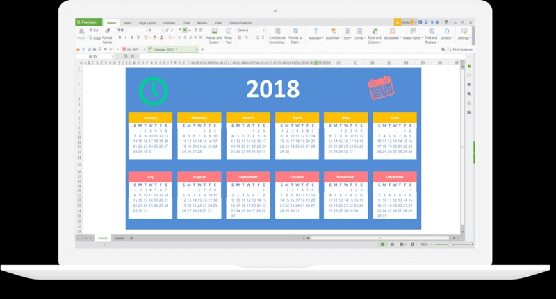 Giao diện WPS Spreadsheet